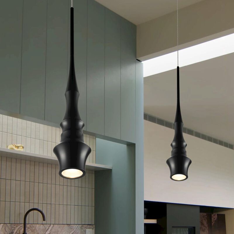 VONN Lighting Integrated LED Height Adjustable Pendant Light in Black