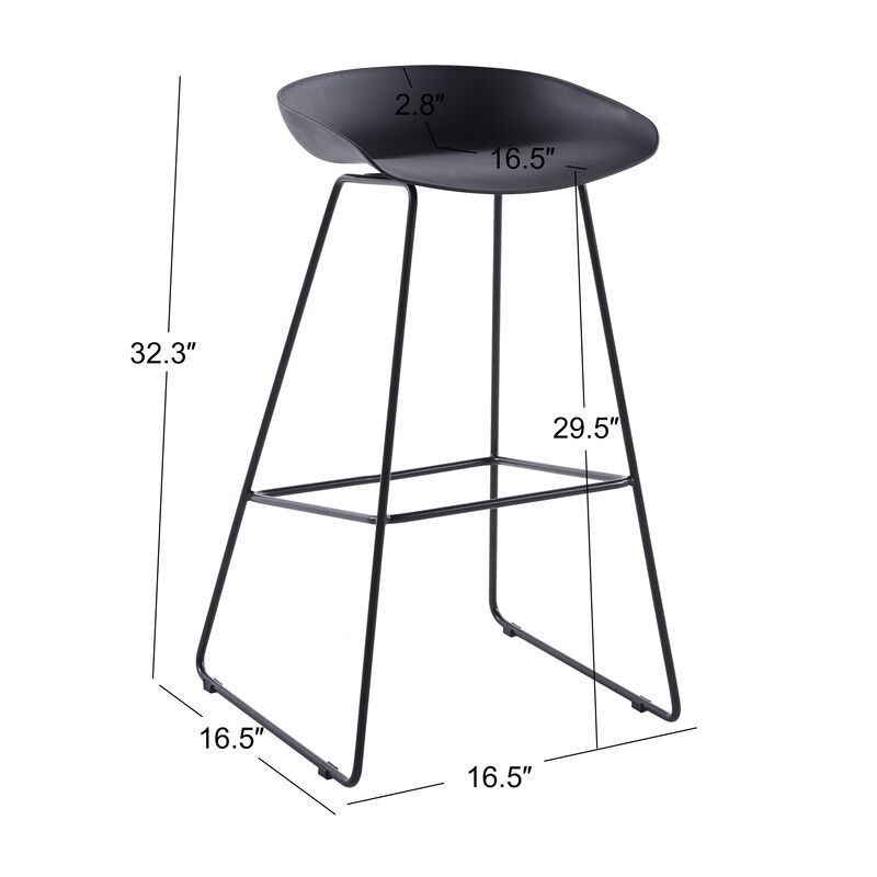 Set of 4 Scandinavian Design Bar Stools