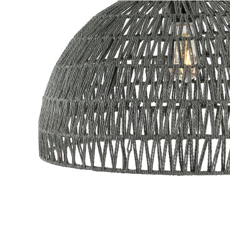 Campana Bohemian Modern Woven Rattaniron LED Pendant