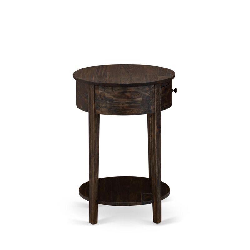 Small End Table with 1 Wood Drawer, Stable and Sturdy Constructed - Distressed Jacobean Finish