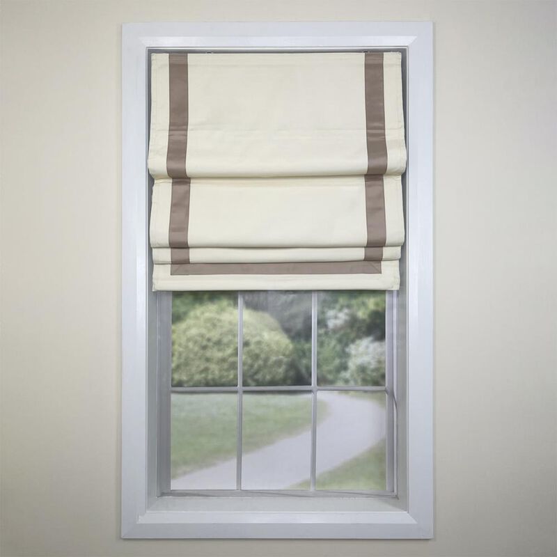 Versailles Valentina Cordless Roman Blackout Shades For Windows Insides/Outside Mount 32" x 63" Taupe
