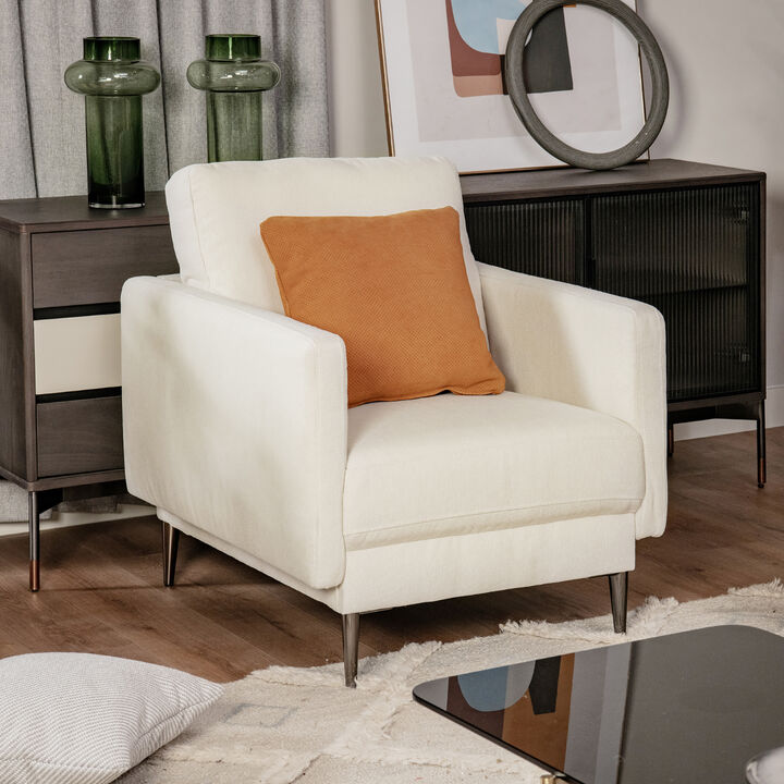 Costway Modern Upholstered Accent Chair Single Sofa Armchair Living Room Funiture