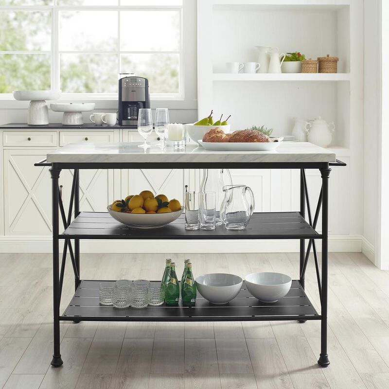 Crosley Furniture Madeleine Kitchen Island Matte Black