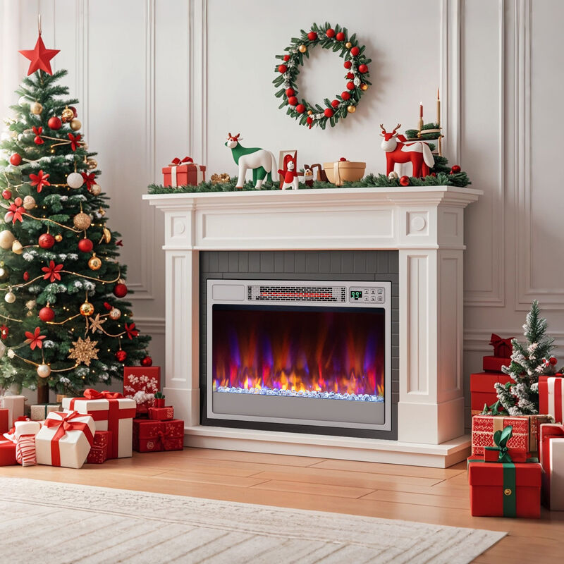 Electric Fireplace Insert with Remote Control for Home or Living Room Heating
