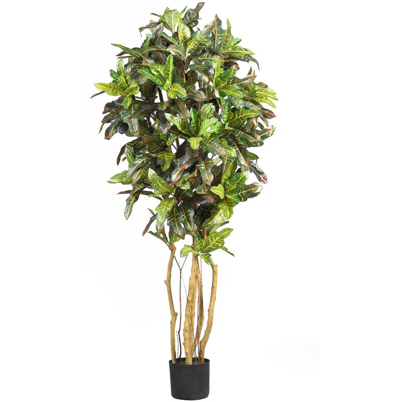 Hivvago 5 Feet Croton Silk Tree
