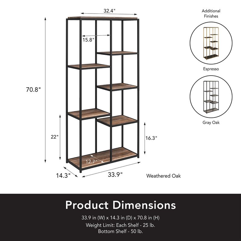 Ameriwood Home Machias 5 Shelf Bookcase