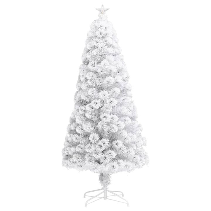 vidaXL Artificial Christmas Tree with LED White 59.1" Fiber Optic
