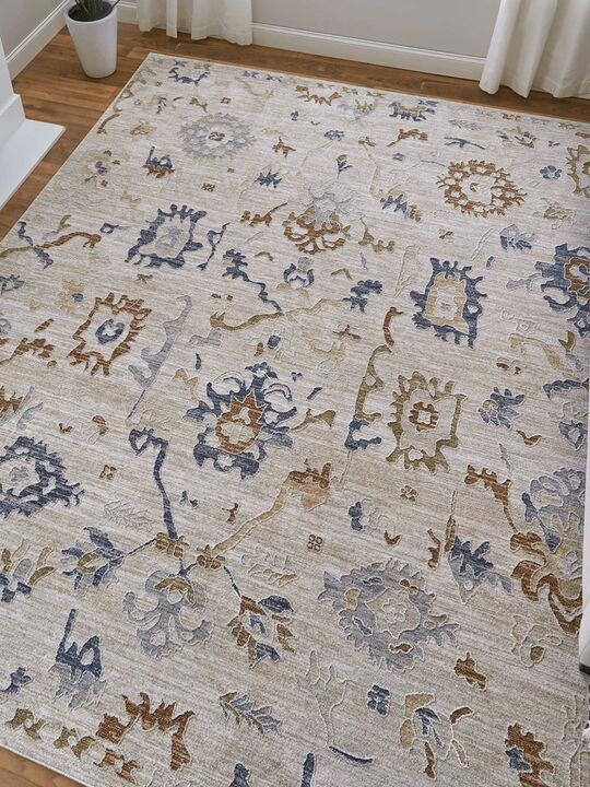 Pasha 39M8F 2' x 3' Ivory/Blue/Gold Rug
