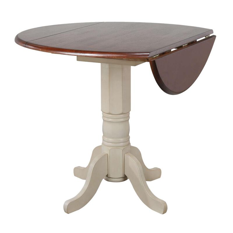 Sunset Trading Andrews 42 Round Extendable Drop Leaf Pub Table