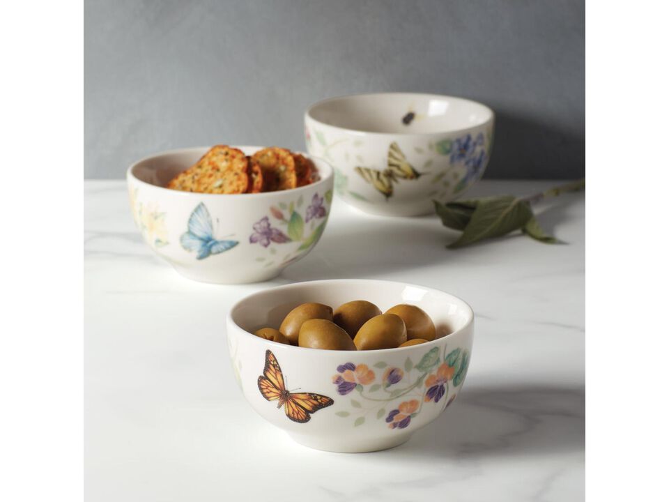 Lenox Butterfly Meadow Kitchen 3-Piece Mini Bowl Set, 1.70 LB, Multi