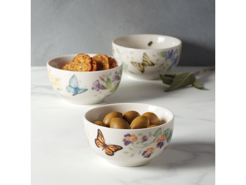 Lenox Butterfly Meadow Kitchen 3-Piece Mini Bowl Set, 1.70 LB, Multi
