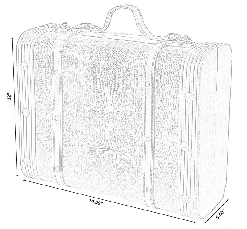 Decorative Wooden Leather Suitcase