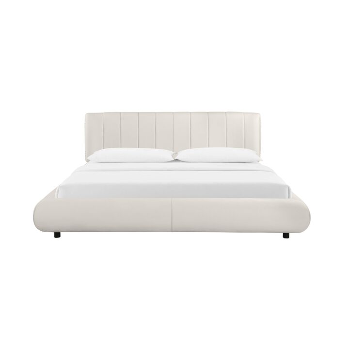 Karol Cream Vegan Leather King Bed