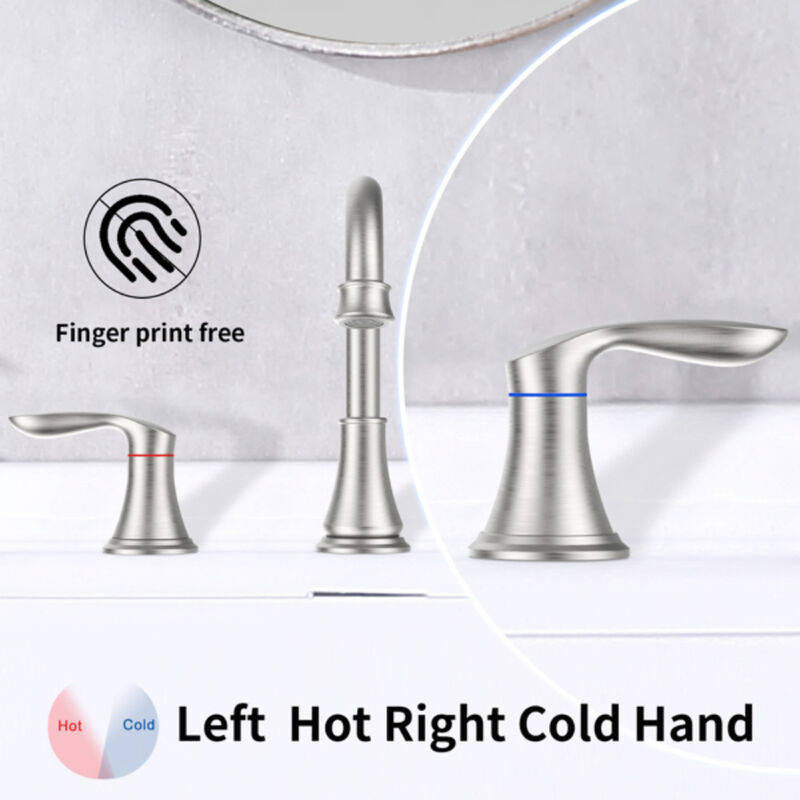 2-Handle Widespread Bathroom Sink Faucet with High-Arc Spout for Modern & Classic Vanities