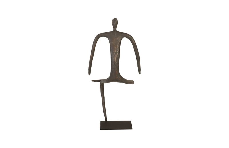 Abstract Leg Folded Figure on Metal Base