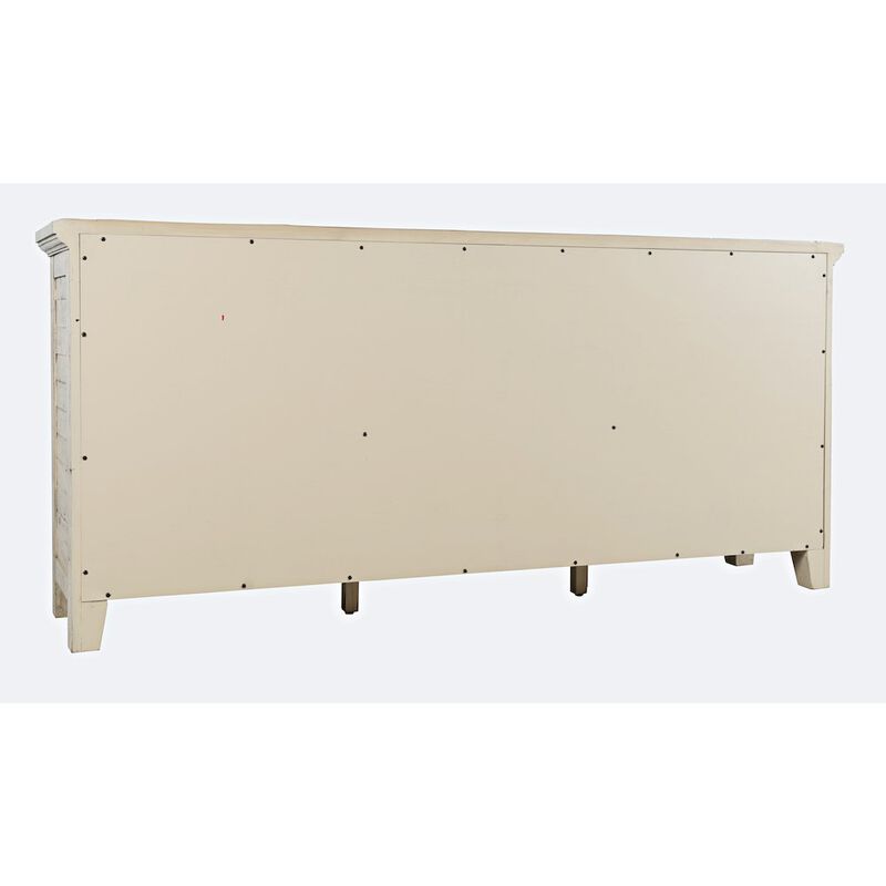 Jofran Rustic Shores 70 Coastal Distressed Acacia Six-Door Sideboard Cabinet