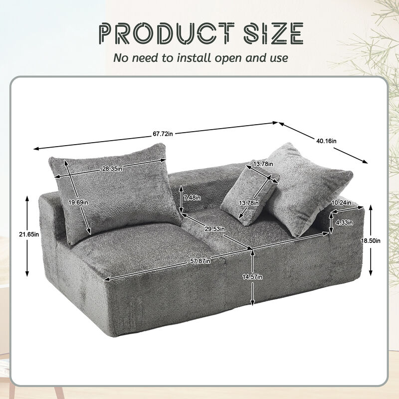 Merax Modern Deep Seat Chenille Fabric Sofa Couch