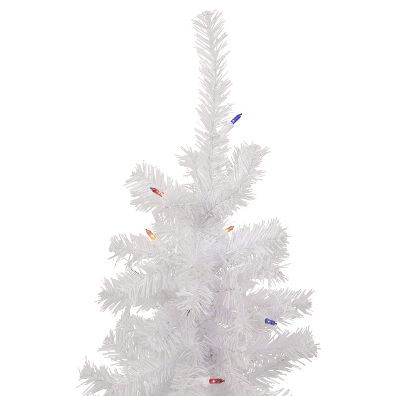 3' Pre-Lit Woodbury White Pine Slim Artificial Christmas Tree  Multi Lights