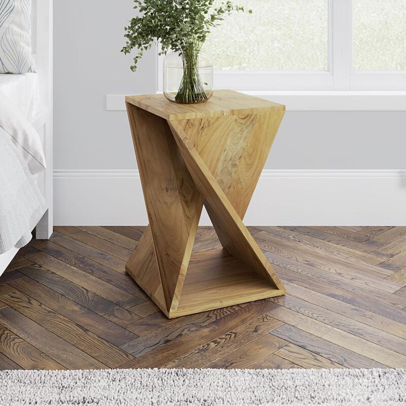 Jofran Solid Mango Hardwood Modern Angled Jasper Table