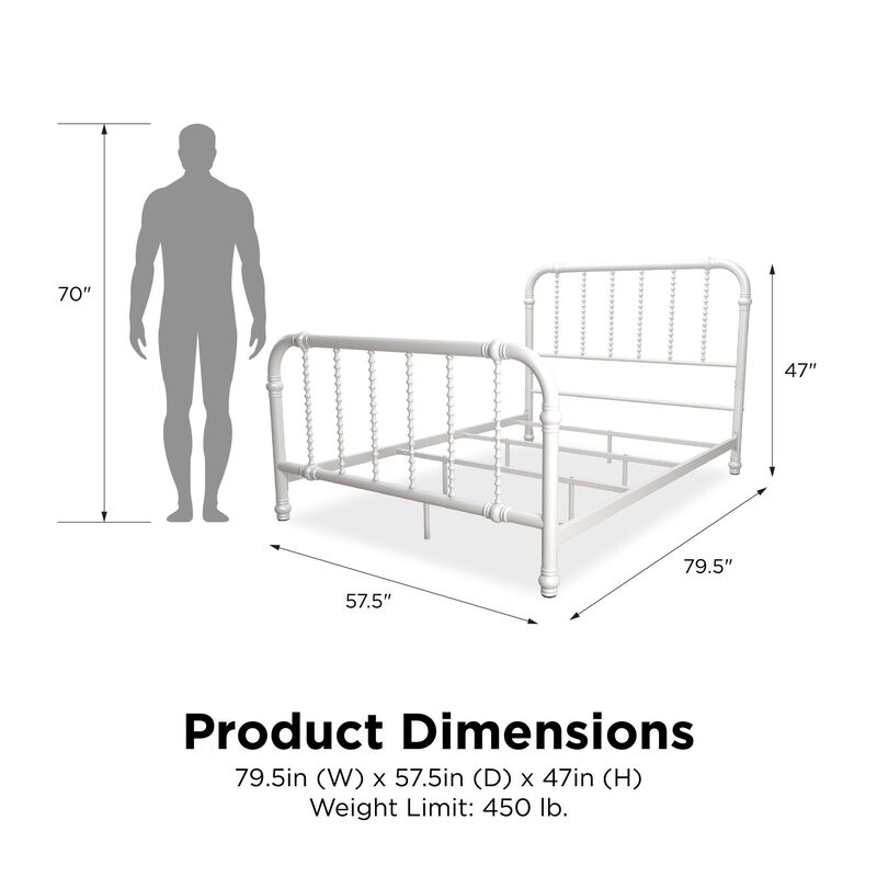 Atwater Living Krissy Full Metal Bed, White