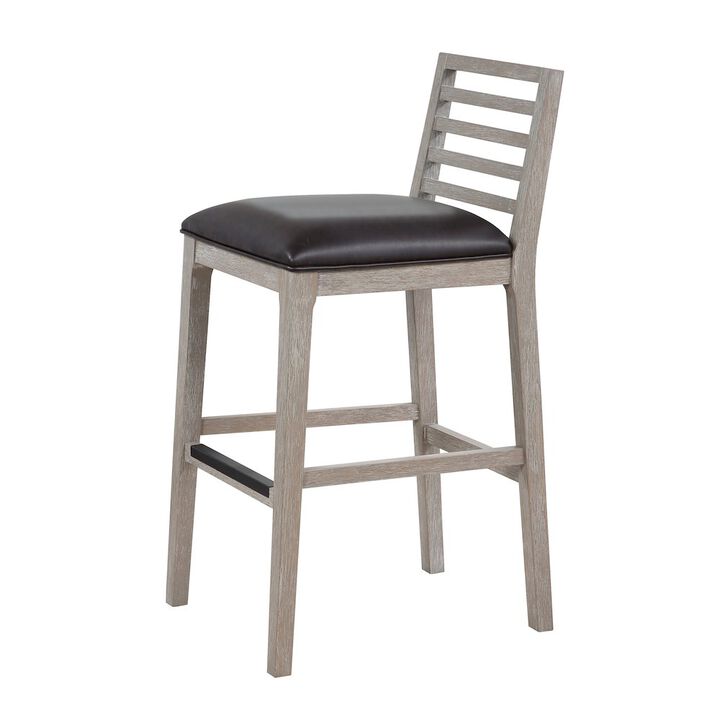 Siri 30" Wood Stool - Driftwood Grey