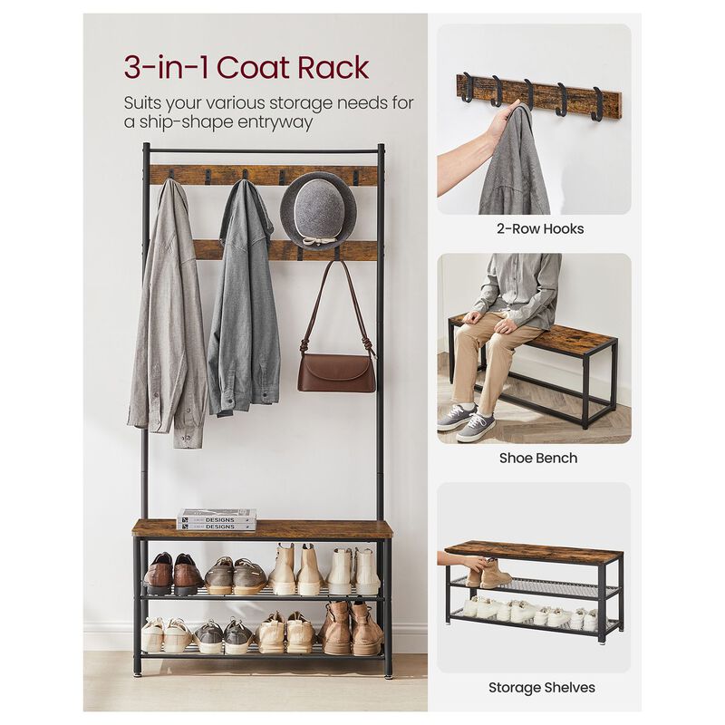 Hall Tree with Shoe Storage Bench