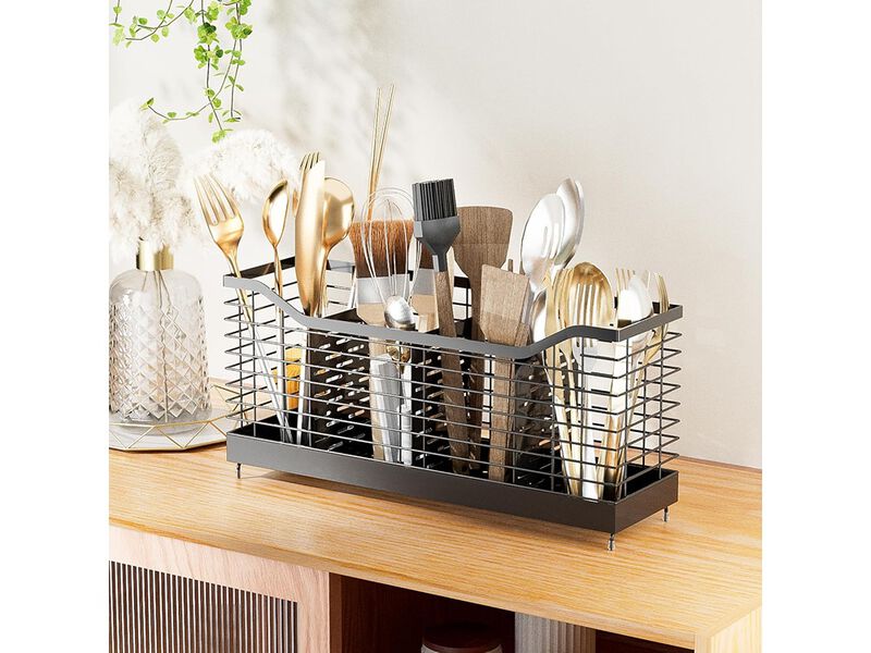 Uninol Utensil holder for Kitchen Counter - 15.8" x 4.3" x 7.5", Kitchen utensil Racks, Spoon holder