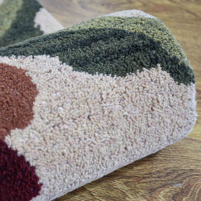 RUGSOTIC CARPETS HAND TUFTED WOOL ECO-FRIENDLY AREA RUGS  - 5'x8', Rectangle Shape, Cream, Floral Modern Design, High Pile Thick Handmade Anti Skid Area Rugs for Living Room, Bed Room (K03059)