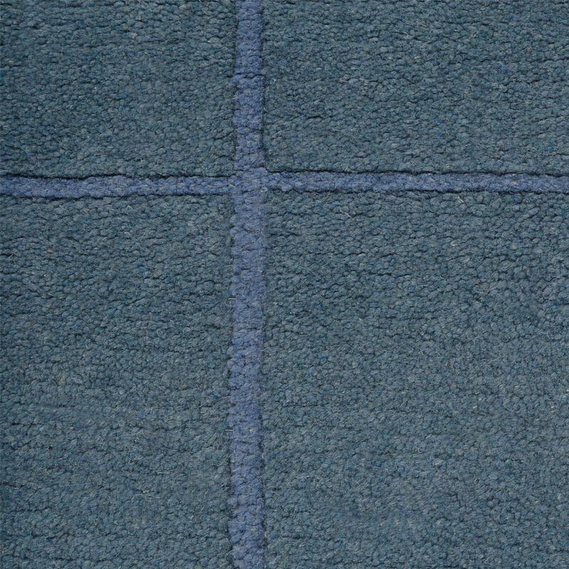 Rugsotic Carpets Hand Knotted Tibbati Wool 6'7''x9'10'' Area Rug Contemporary Blue T00206