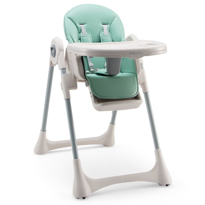 Baby Folding High Chair Dining Chair with Adjustable Height and Footrest
