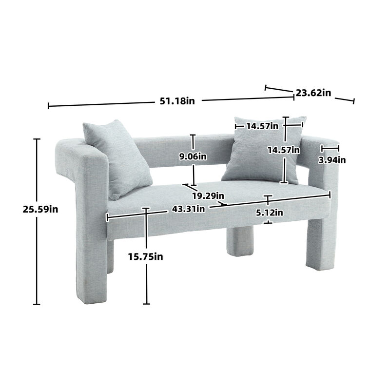 Merax Modern Chenille Loveseat Sofa