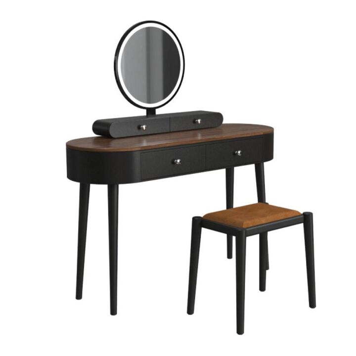Hivvago Makeup Vanity Table Set with LED Mirror and 3 Spacious Drawers