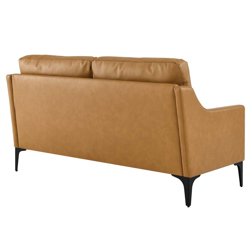 Corland Leather Loveseat Brown