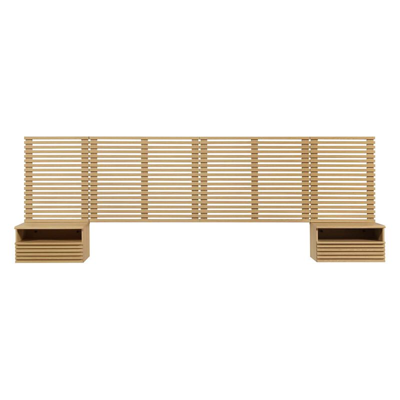 Modway - Render Wall Mount King Headboard and Modern Nightstands