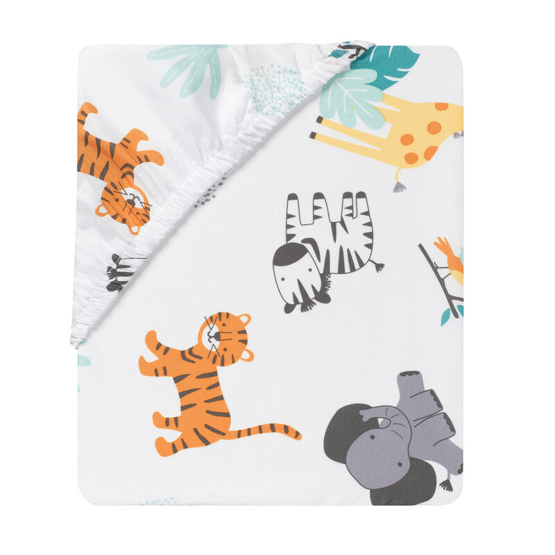 Bedtime Originals Mighty Jungle Animals Baby/Infant/Toddler Fitted Crib Sheet