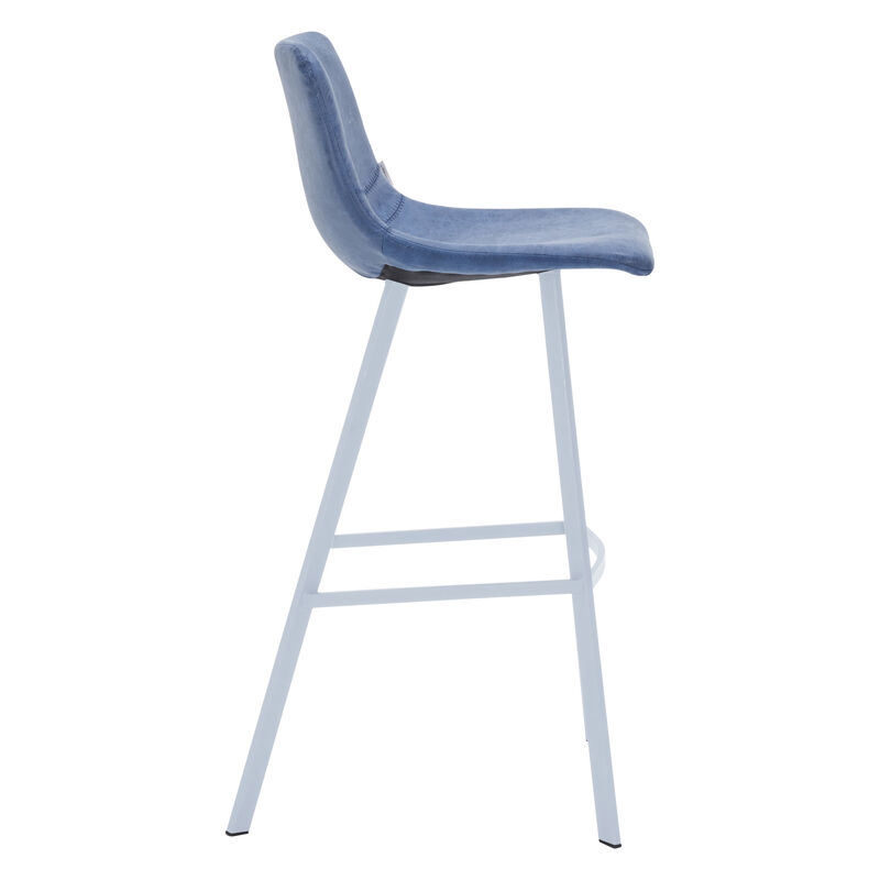 LeisureMod Elland Bar Stool – Modern White Base with Comfortable Padded Seat – Set of 2, Stylish and Durable