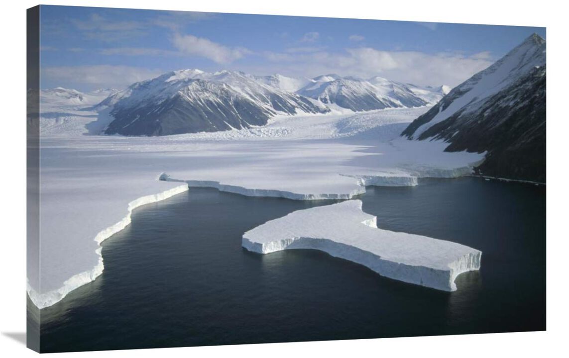 Dugdale and Murray Glaciers descending into Robertson Bay, Victoria Land, Antarctica-Canvas Art-36x24