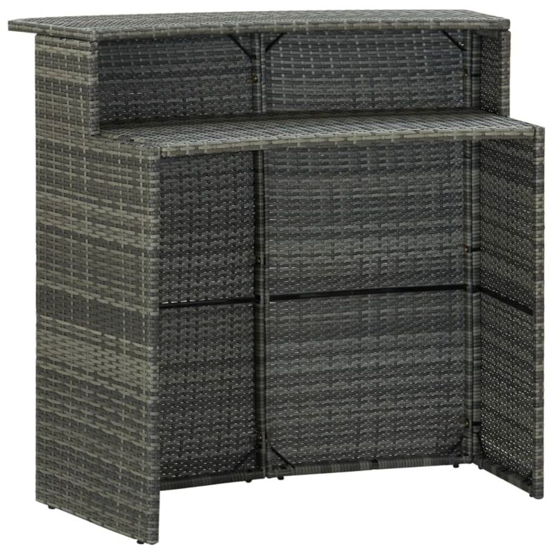 vidaXL 5 Piece Garden Bar Set with Cushions Gray