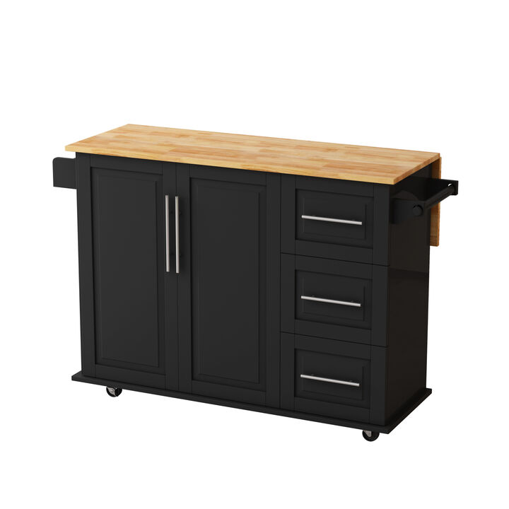 Streamdale Kitchen Island Cart with Storage Drawers & Cabinet