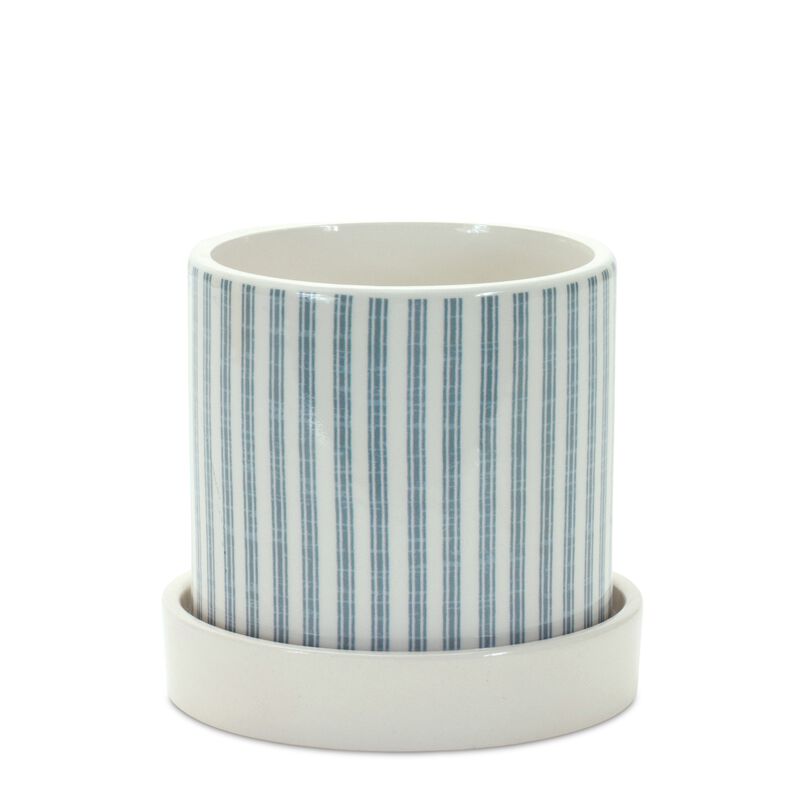Chicken Pattern Planter With Plate (Set of 2)