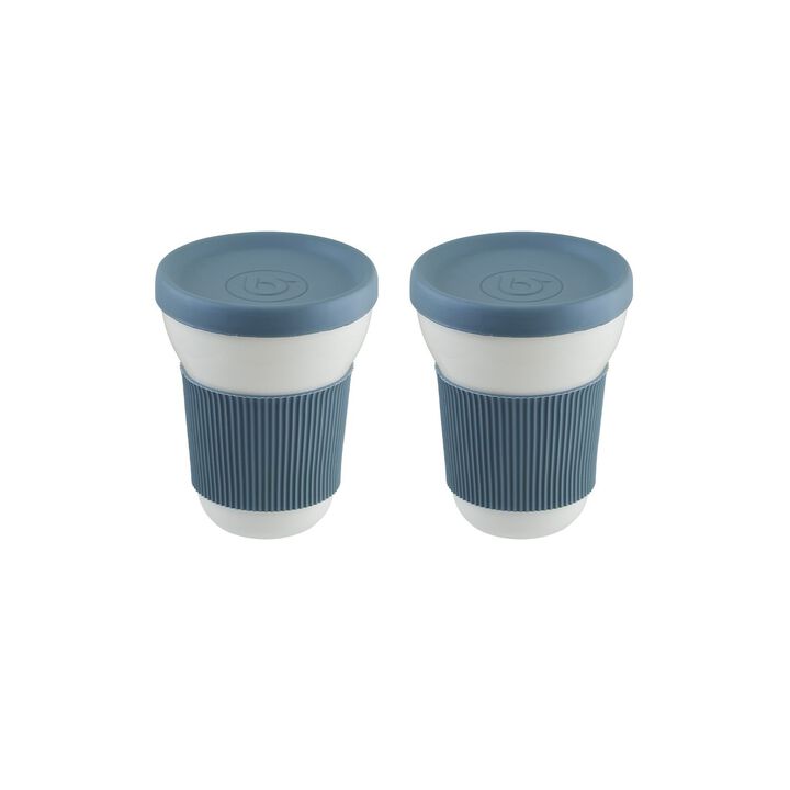 Softline dia.3.75" h:4.75" 12 oz. Round White Porcelain Mug (Set of 2)