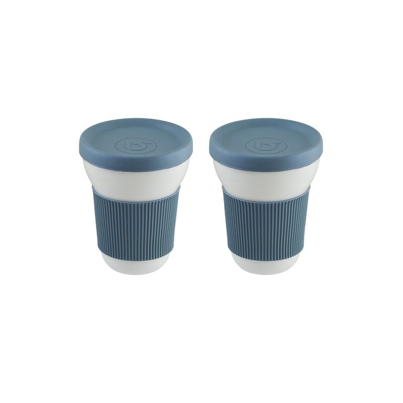 Softline dia.3.75" h:4.75" 12 oz. Round White Porcelain Mug (Set of 2)