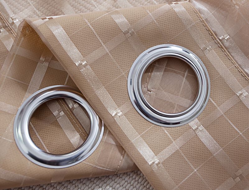 Olivia Gray Wanda Box Voile Grommet Panel - Machine Washable Polyester Curtain Panels with 8 Shiny Silver Grommets