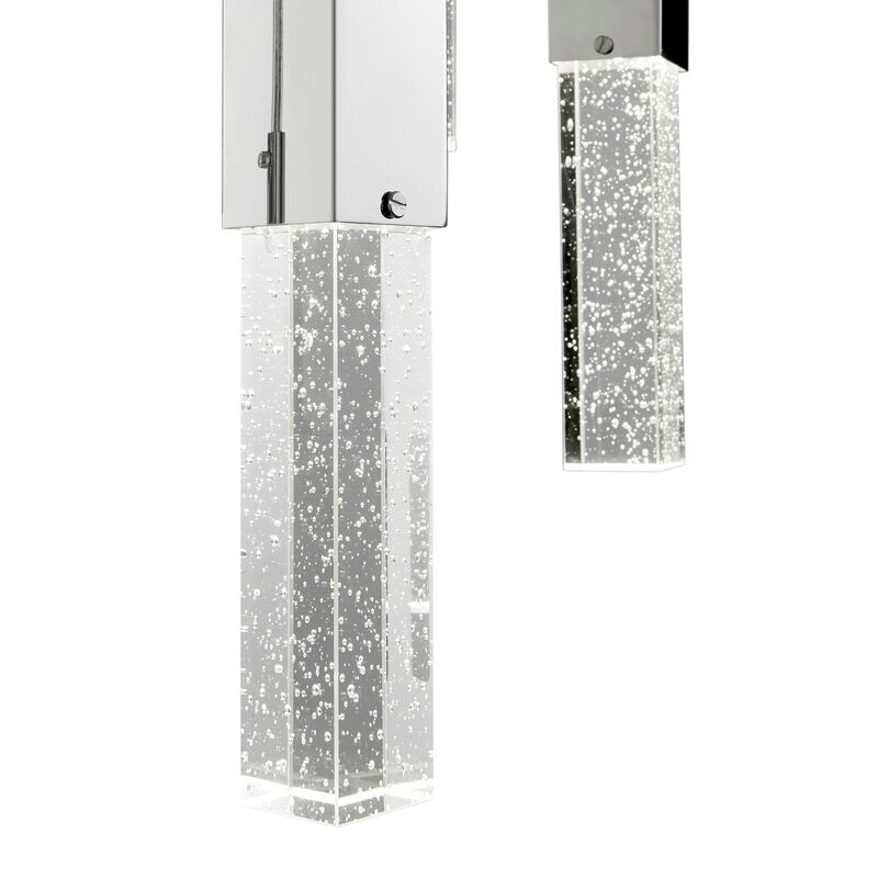 Sparkling Night Chandelier Chrome Metal and Acrylic 9 LED Light Dimmable