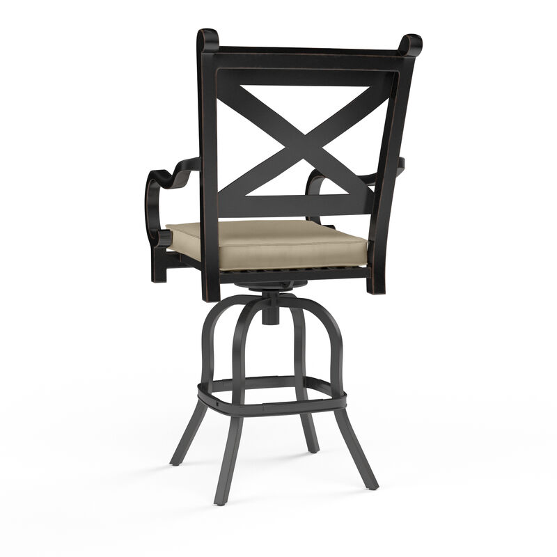 Monterey Counter Stool in Linen Stone with Selt Welt