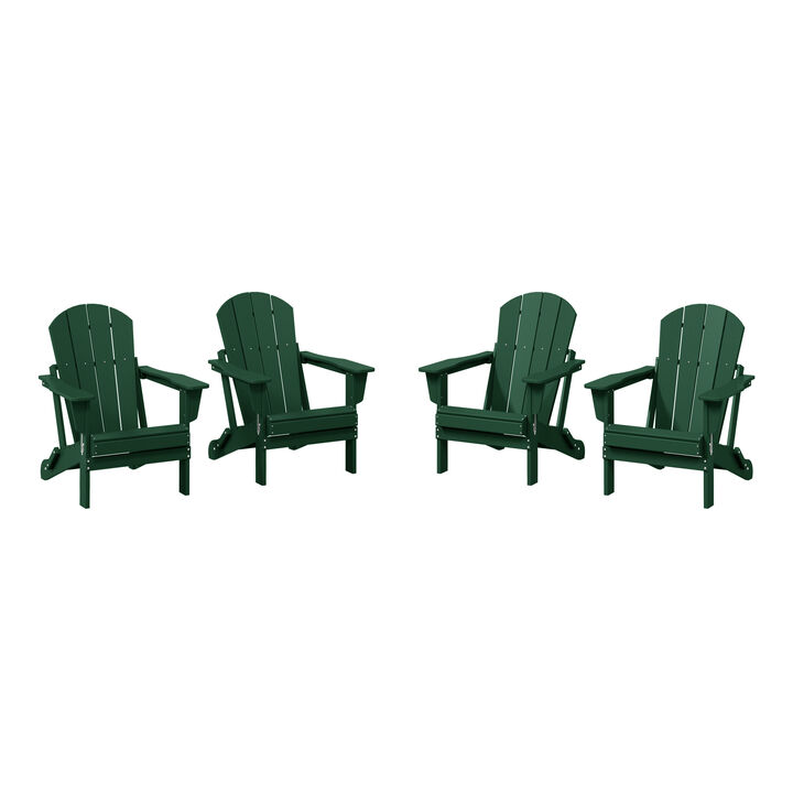 WestinTrends Westintrends 4-Piece set outdoor folding Poly Adirondack chair