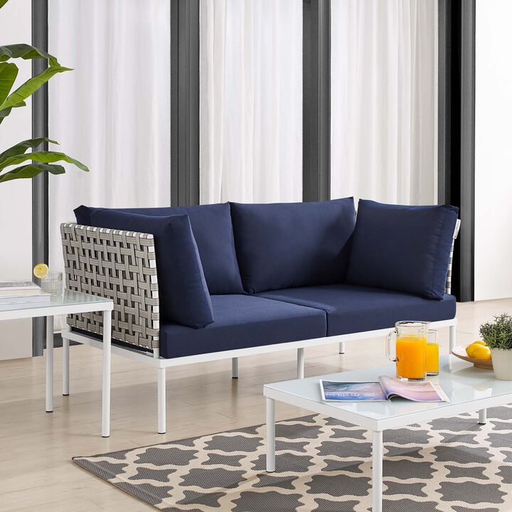 Modway - Harmony Sunbrella® Basket Weave Outdoor Patio Aluminum Loveseat