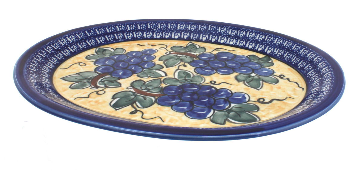 Blue Rose Polish Pottery Evergreen Large Serving Platter