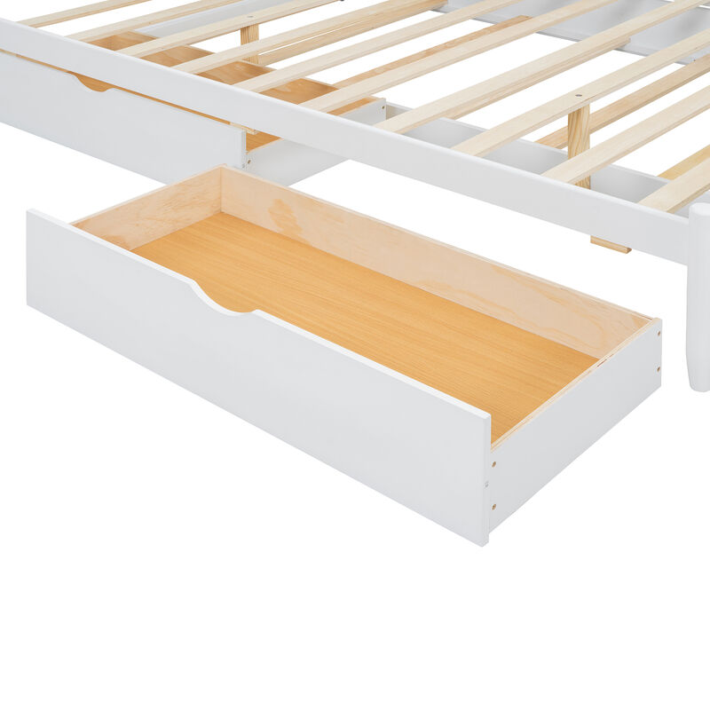 Merax Platform Bed with Drawers and Twin XL Trundle