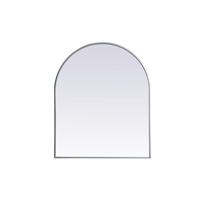 Elegant Decor Metal Frame Arch Mirror 30x36 Inch in Silver